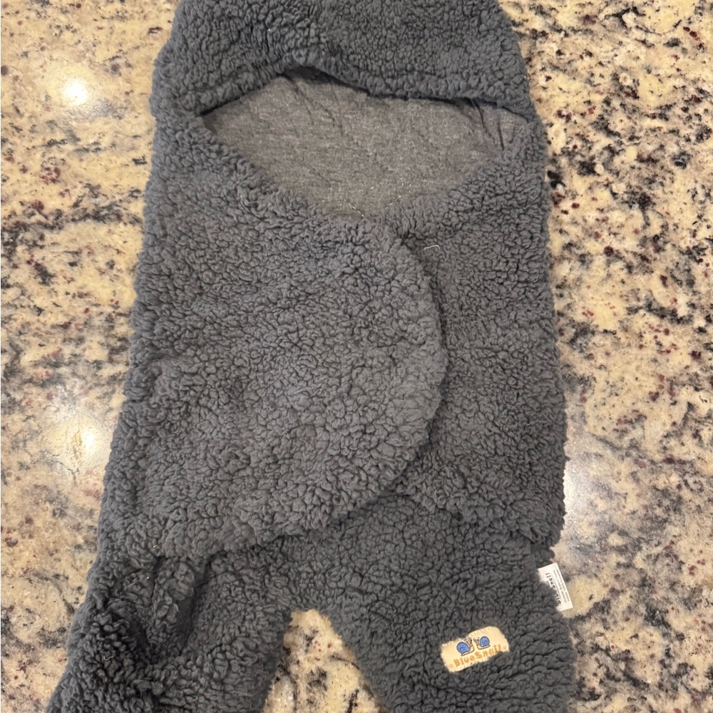 Gray Sherpa Baby Swaddle